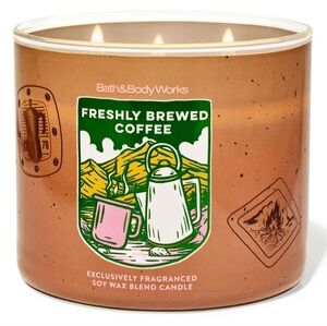 Bath & Body Works Freshly Brewed Coffee 3-Wick Candle NEW / Safe Shipping